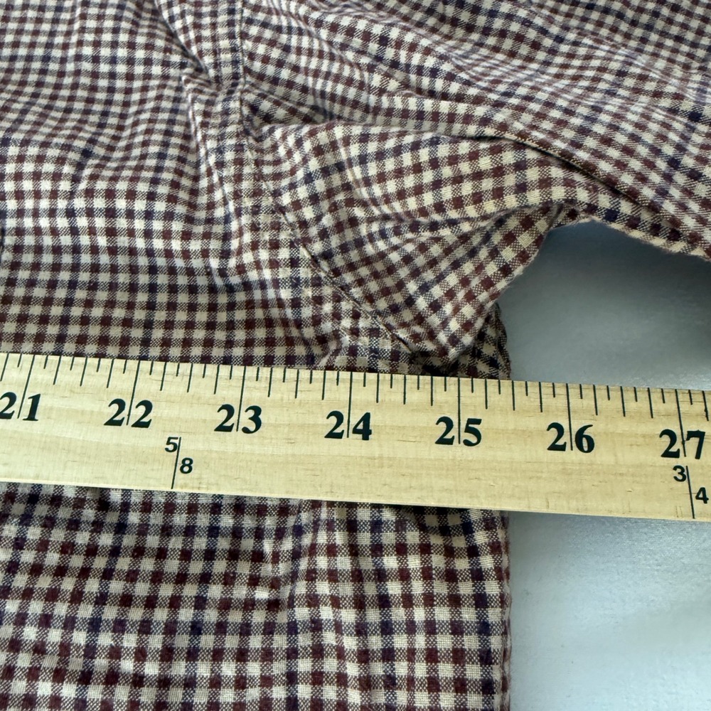 Timberland Mens Brown Gingham Check Long Sleeve Button Down Shirt XL - Picture 6 of 10